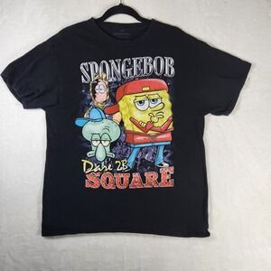 Nickelodeon Spongebob Dare 2B Square‎ Black Graphic Print Mens T-Shirt